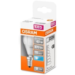 OSRAM Ampoule LED Sphérique dépolie avec radiateur 5,5W 40 E14 froid