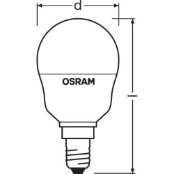 OSRAM Ampoule LED STAR+ Sphérique RGBW dép radiateur var 4,5W 25 E14 ch