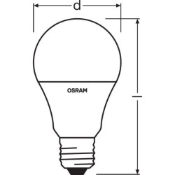 OSRAM BTE2 Ampoule LED STAR+ Std RGBW dép radiateur var 9W 60 E27 ch