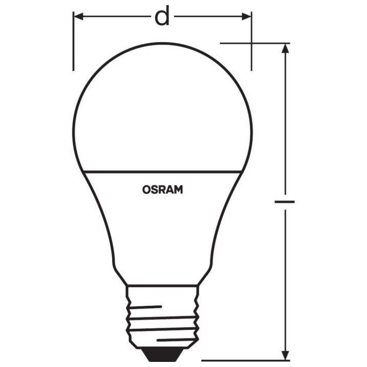 OSRAM BTE2 Ampoule LED STAR+ Std RGBW dép radiateur var 9W 60 E27 ch