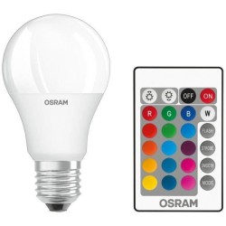 OSRAM BTE2 Ampoule LED STAR+ Std RGBW dép radiateur var 9W 60 E27 ch