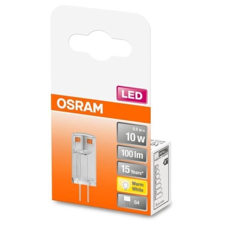 OSRAM Ampoule LED Capsule claire 0,9W 10 G4 chaud