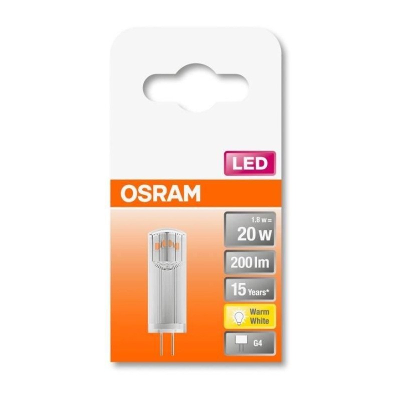 OSRAM Ampoule LED Capsule claire 1,8W 20 G4 chaud