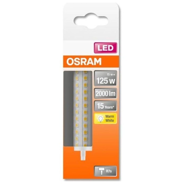 OSRAM Ampoule LED Crayon 118mm 15W 125 R7S chaud