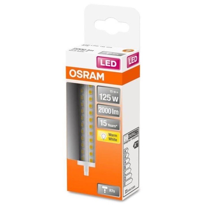 OSRAM Ampoule LED Crayon 118mm 15W 125 R7S chaud