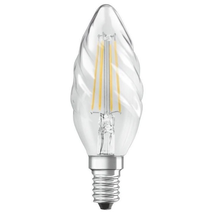 OSRAM Ampoule LED Flamme torsadée clair filament 4W 40 E14 chaud