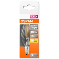 OSRAM Ampoule LED Flamme torsadée clair filament 4W 40 E14 chaud