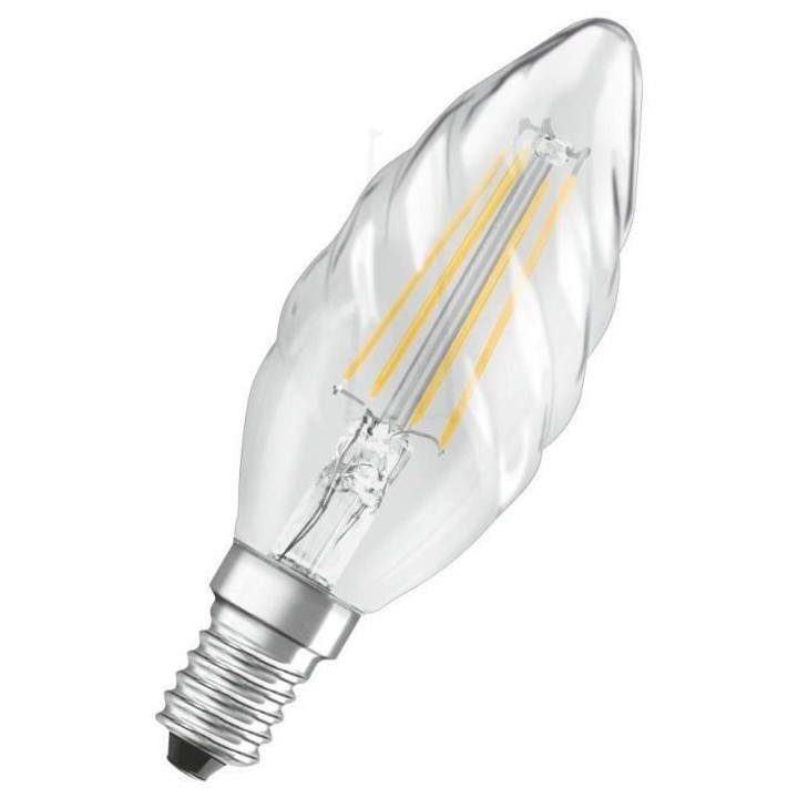OSRAM Ampoule LED Flamme torsadée clair filament 4W 40 E14 chaud