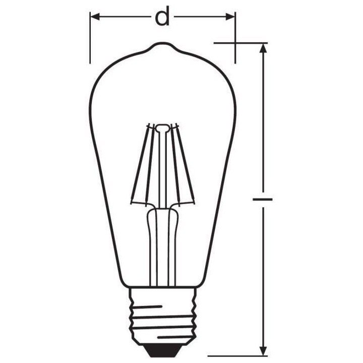 OSRAM Ampoule LED Edison clair filament 4,5W 40 E27 chaud