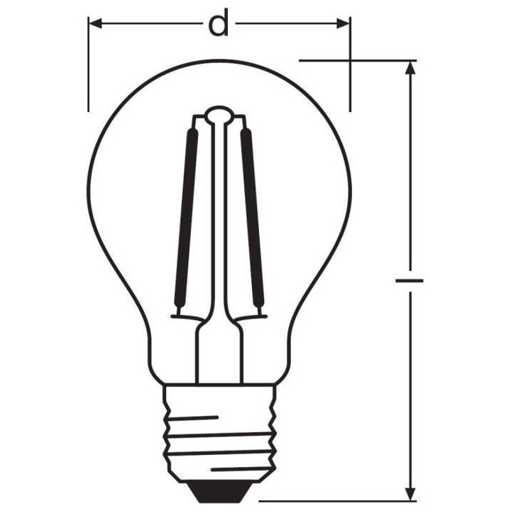 OSRAM Ampoule LED Sphérique clair filament 4W 40 E27 chaud