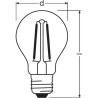 OSRAM Ampoule LED Sphérique clair filament 4W 40 E27 chaud