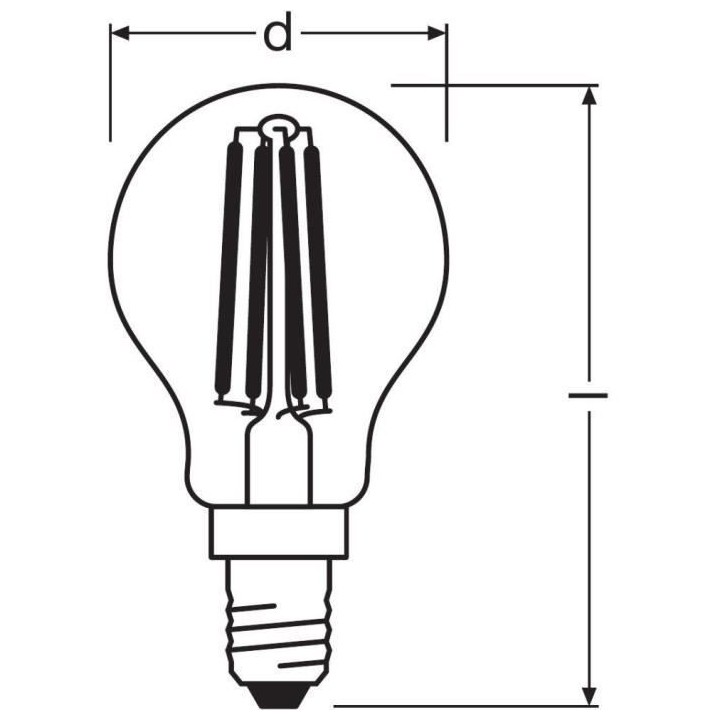 OSRAM Ampoule LED Sphérique clair filament 4W 40 E14 froid