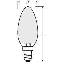 OSRAM BTE2 Ampoule LED Flamme verre dépoli 4W 40 E14 froid