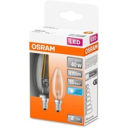 OSRAM BTE2 Ampoule LED Flamme clair filament 4W 40 E14 froid