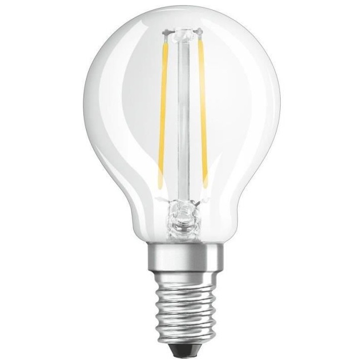 OSRAM Ampoule LED Sphérique clair filament 2,5W 25 E14 chaud