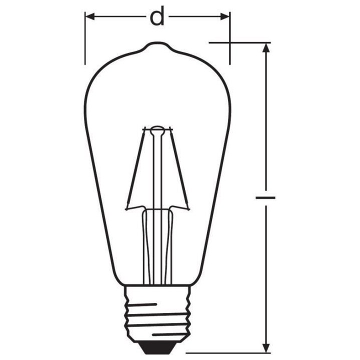 OSRAM Ampoule LED Edison clair filament 2,5W 25 E27 chaud