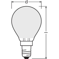 OSRAM Ampoule LED Sphérique verre dépoli variable 5W 40 E14 chaud