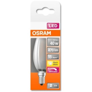 OSRAM Ampoule LED Flamme verre dépoli variable 4,5W 40 E14 chaud