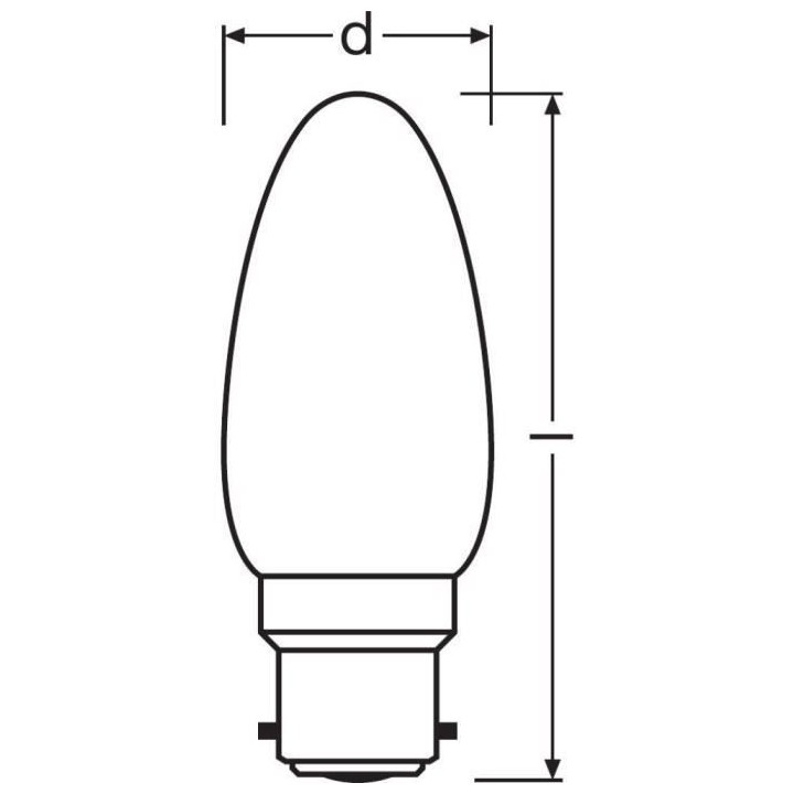 OSRAM Ampoule LED Flamme verre dépoli 4W 40 B22 chaud
