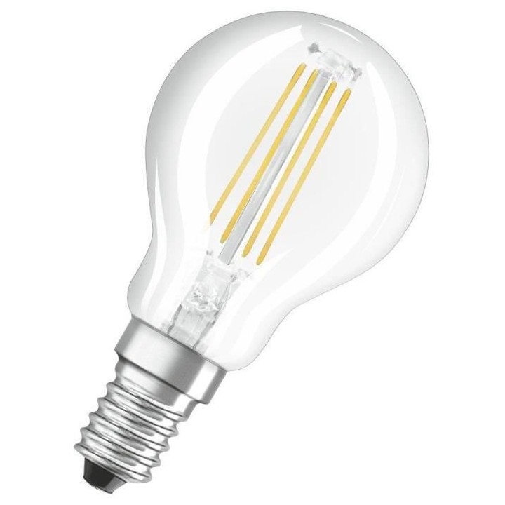OSRAM Ampoule LED Sphérique clair filament variable 6,5W 60 E14 chaud