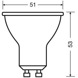 OSRAM BTE2 Spot PAR16 LED 36° verre 4,3W 50 GU10 froid