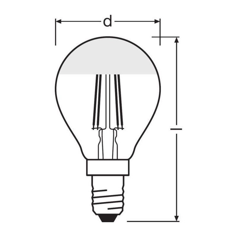 OSRAM Ampoule LED Sphérique clair filament Mirror or 4W 37 E14 chaud