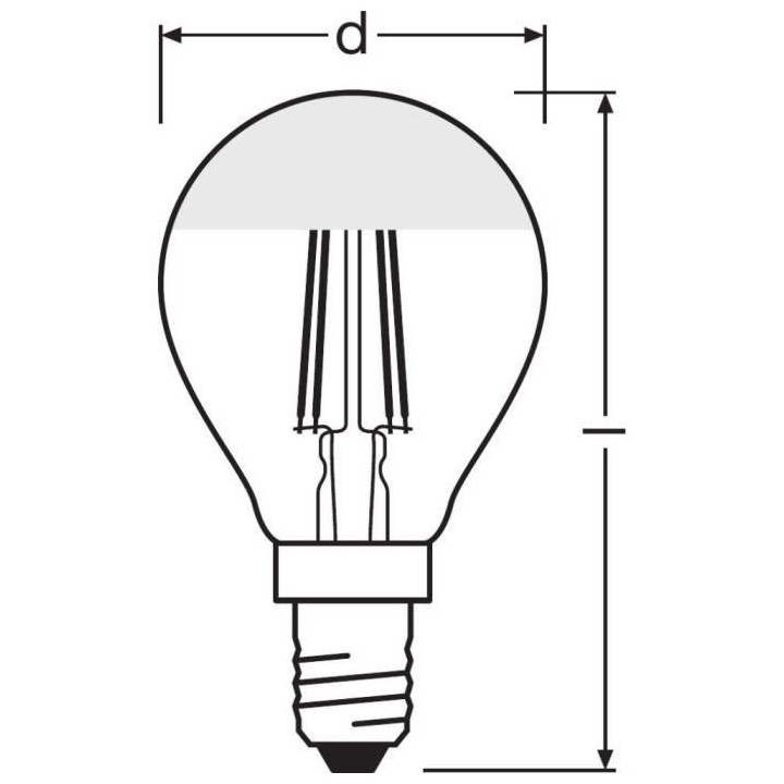 OSRAM Ampoule LED Sphérique clair filament Mirror or 4W 37 E14 chaud