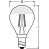 OSRAM Ampoule LED Sphérique clair filament Mirror or 4W 37 E14 chaud