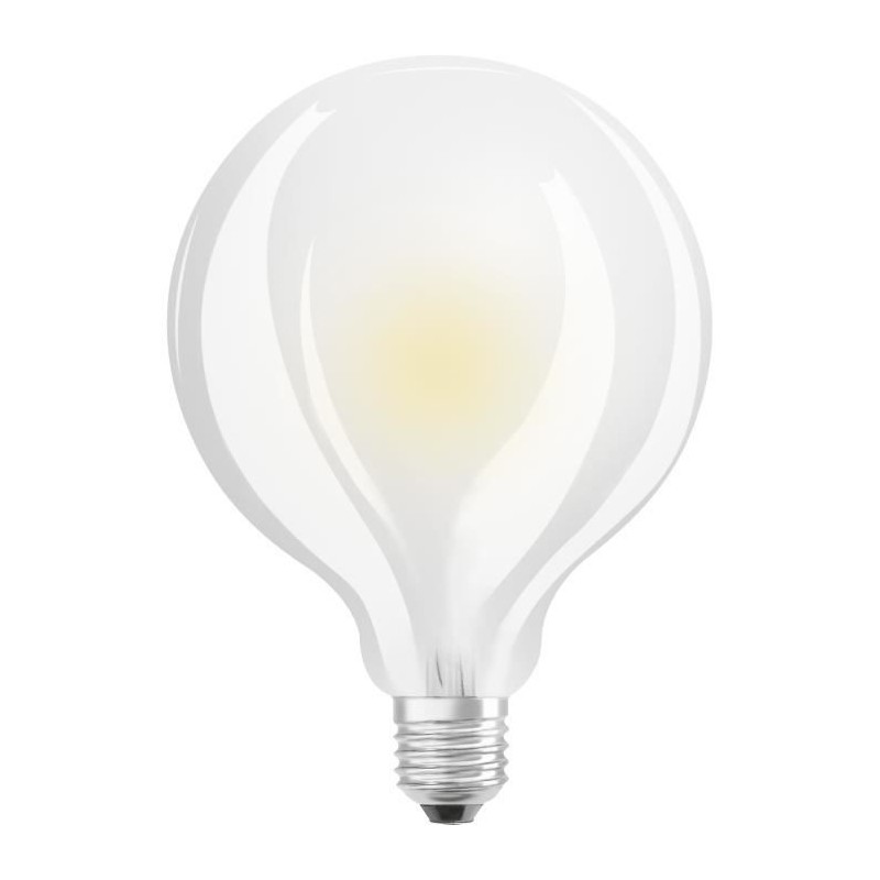 Ampoule Globe LED OSRAM Diametre 95 mm - 12W  100 - E27 - Verre dépoli - Blanc Chaud