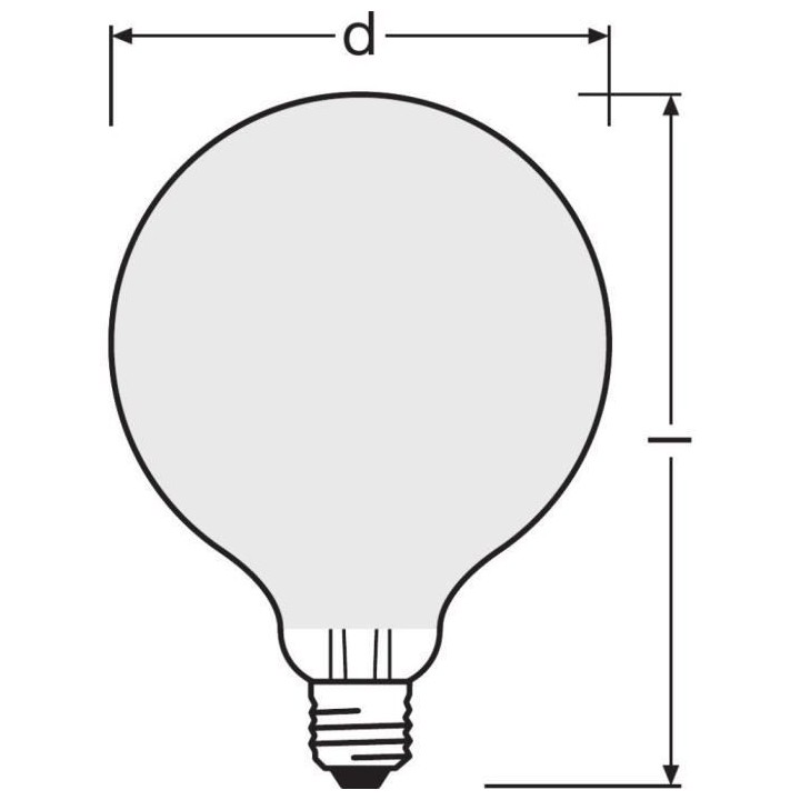 Ampoule Globe LED OSRAM Diametre 95 mm - 12W  100 - E27 - Verre dépol