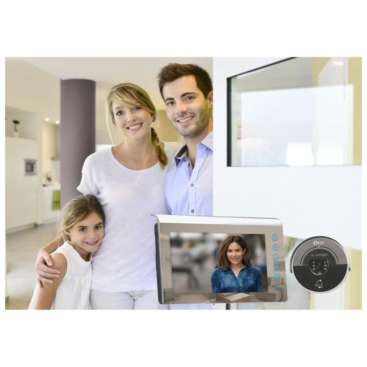 OTIO Visiophone 2 fils écran couleur 7 pouces LCD effet miroir avec m