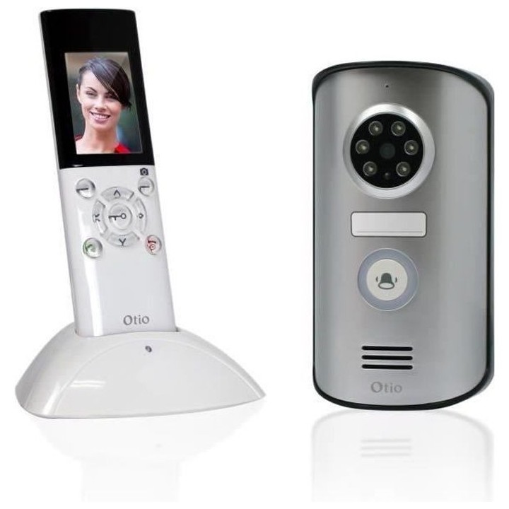 OTIO Visiophone sans fil portatif écran LCD 2,3 pouces avec mémoire