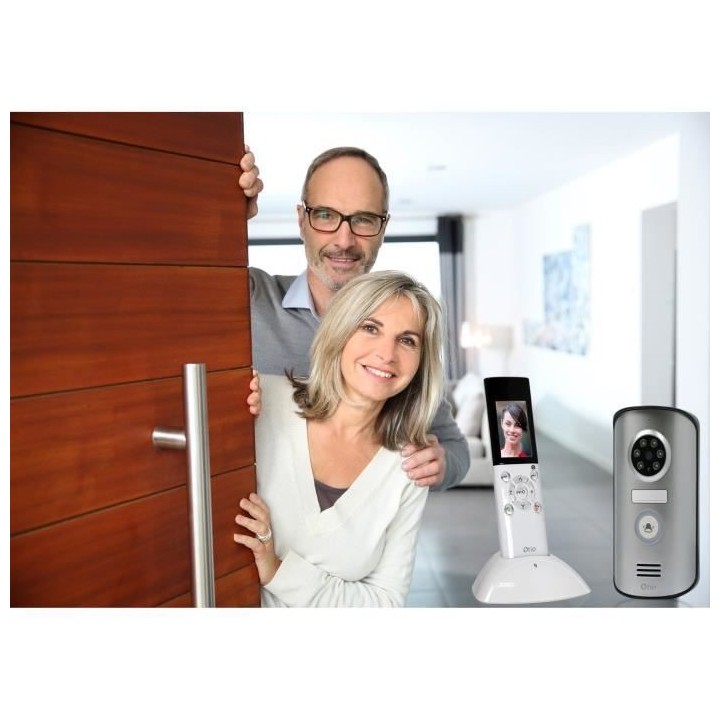 OTIO Visiophone sans fil portatif écran LCD 2,3 pouces avec mémoire