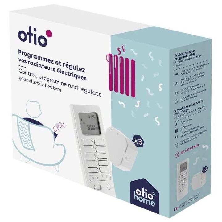 OTIO Pack chauffage connecté avec télécommande thermostat et module