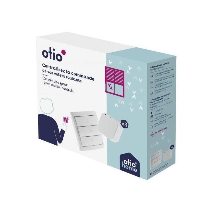 OTIO Pack volets roulants télécommandés (1 télécommande + 3 modul