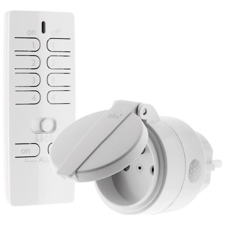 OTIO Prise connectée d'extérieur IP44 + télécommande -