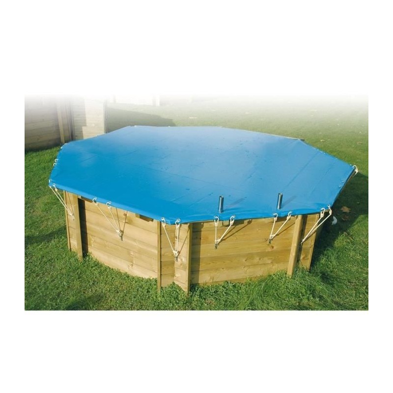 UBBINK Bâche de sécurité pour piscine 300x490 - Bleu