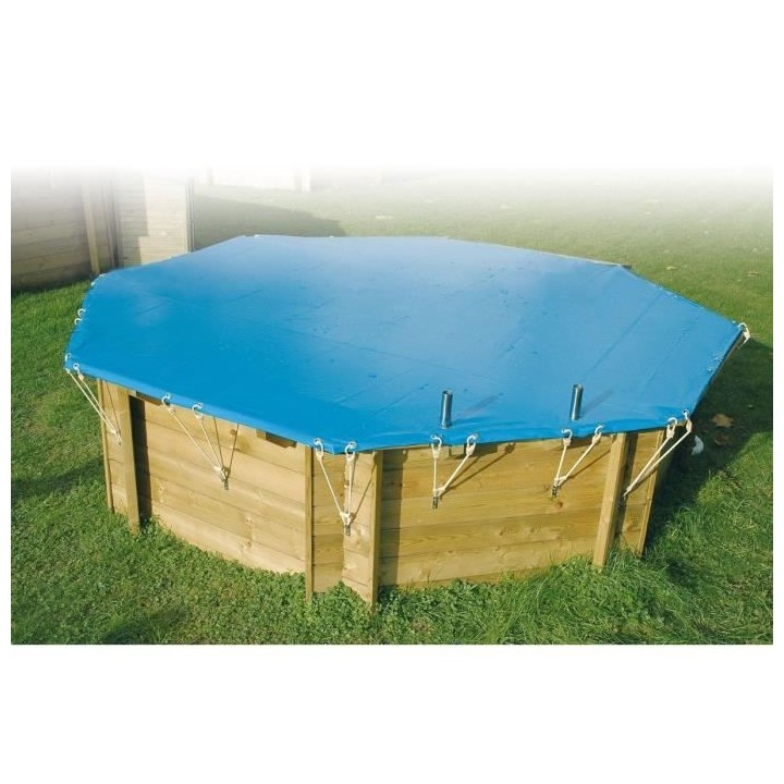 UBBINK Bâche de sécurité pour piscine 300x490 - Bleu