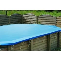 UBBINK Bâche de sécurité pour piscine 300x490 - Bleu