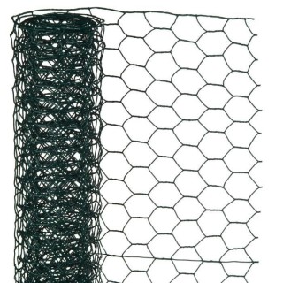 NATURE Maille hexagonale en acier galvanisé plastifié vert - Ø 13 m