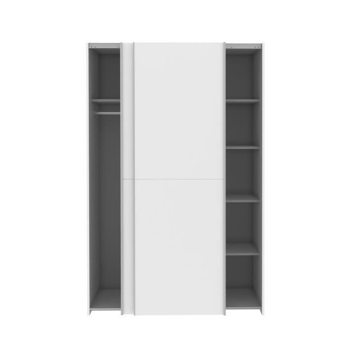 Armoire 2 portes coulissantes - Blanc mat - L 120 x P 61,2 x H 190,5 c