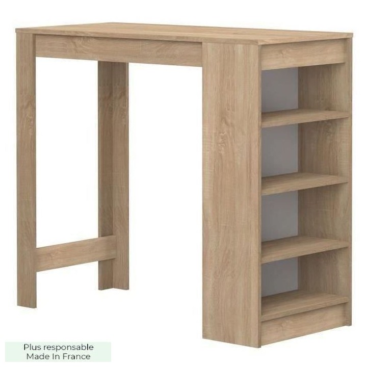 Table bar CHILI -Décor chene 4 Niches - 2 a 4 personnes - Style conte