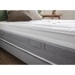 SOMDREAM OSCAR Ensemble Matelas 180x200 cm + Sommier + Pieds - Mémoire de forme - Triple suspension - 27 cm