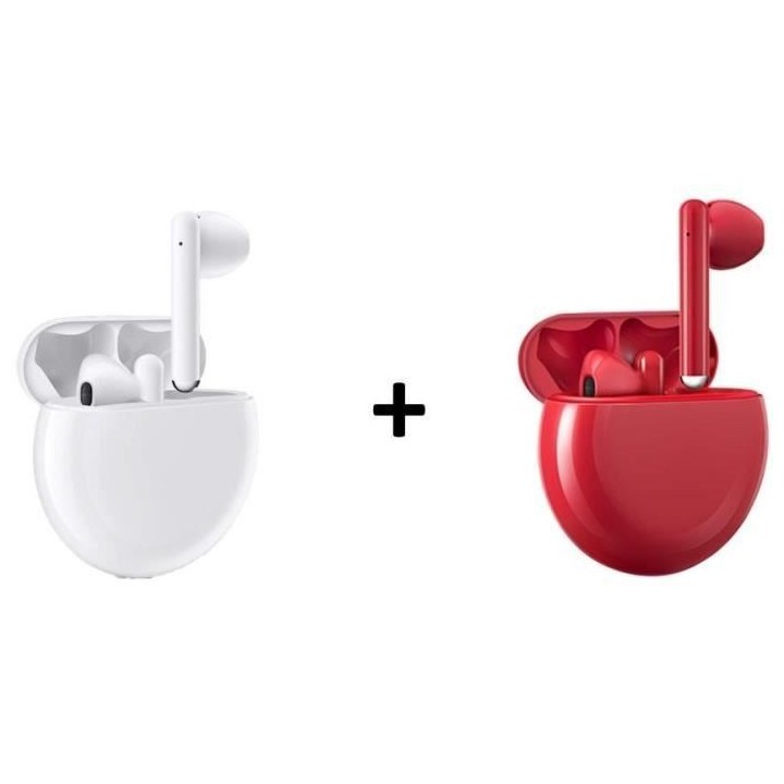 KIT HUAWEI FREEBUDS 3 BLANC + ROUGE