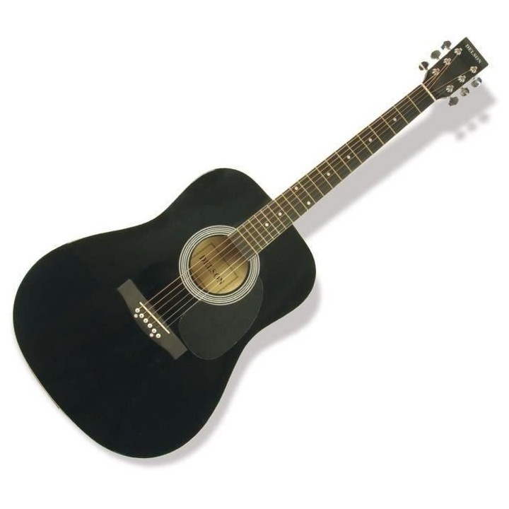 DELSON Pack Guitare Folk Montana noir + accessoire