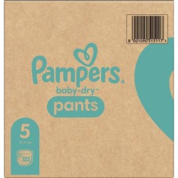 PAMPERS Baby-Dry Pants Taille 5, 12-17kg, 132 Couches - Pack 1 Mois