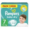 Pampers Baby-Dry Taille 7, 112 Couches - Pack 1 Mois