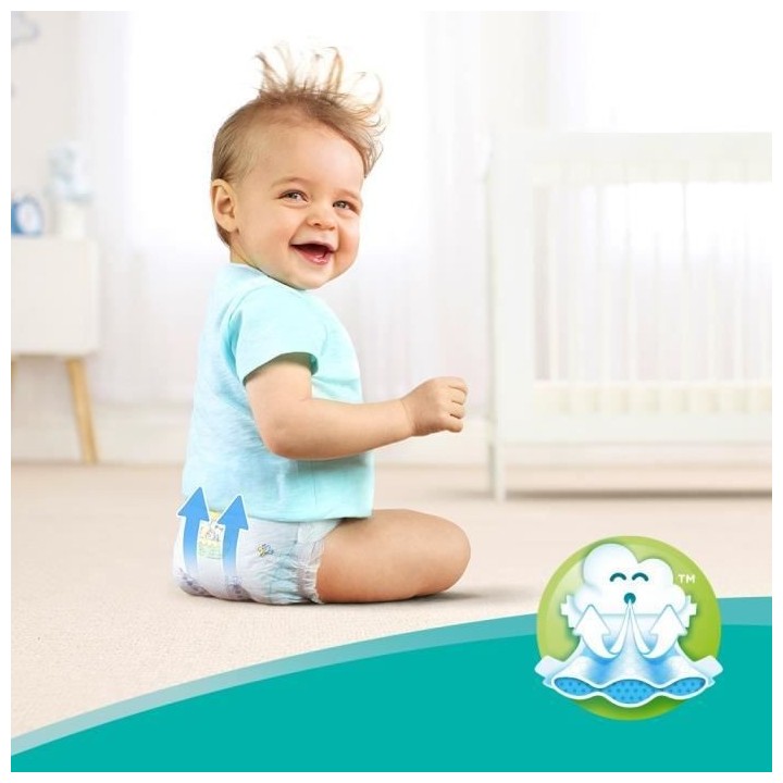 PAMPERS BABY-DRY Taille 8 - 17Kg et + 100 couches - Pack 1 mois