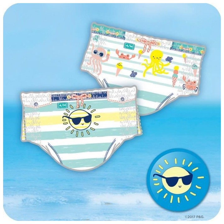 Pampers Splashers Taille 3-4, 6-11 kg, 12 Couches-Culottes De Bain