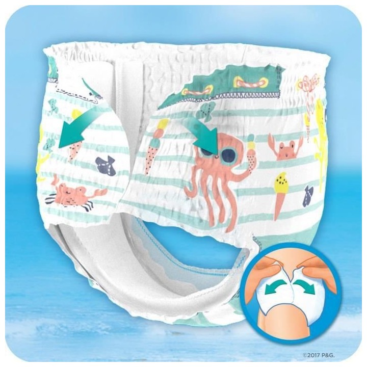 Pampers Splashers Taille 3-4, 6-11 kg, 12 Couches-Culottes De Bain